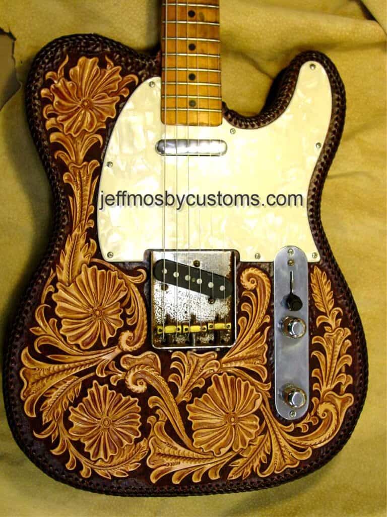 Leather Covered Telecaster with original design by Jeff Mosby