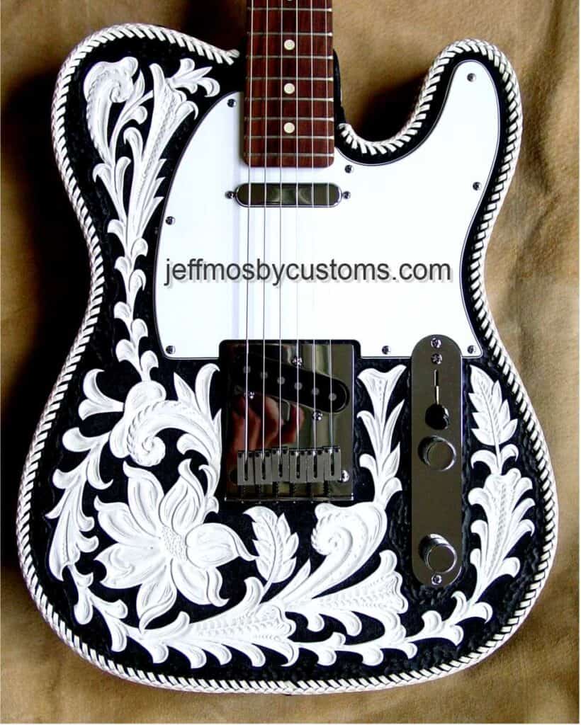 Telecaster with Floral Cover. Original design by Jeff Mosby